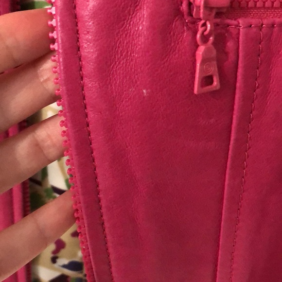 DANIER LEATHER JACKET MAGENTA PINK - Picture 3 of 7